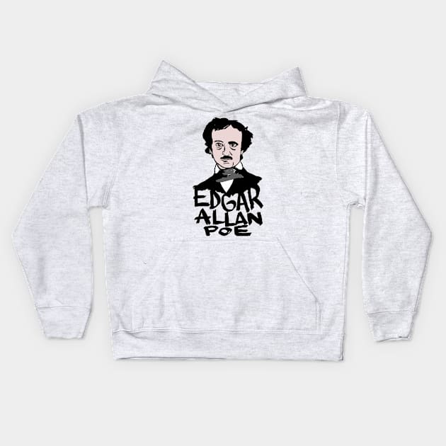 Edgar Allan Poe Kids Hoodie by LoganJ